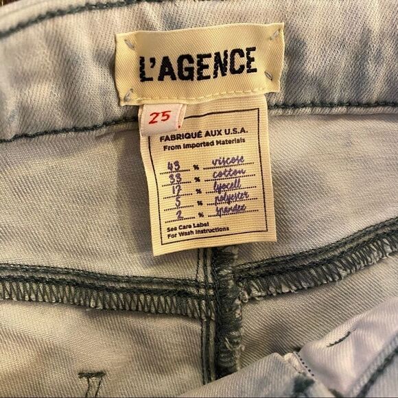 L’AGENCE Margot light blue tie dye skinny jeans - Picture 8 of 9